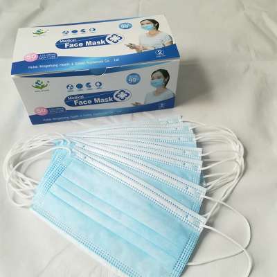 Milkon 3 ply Blue Medical surgical face mask EN14683